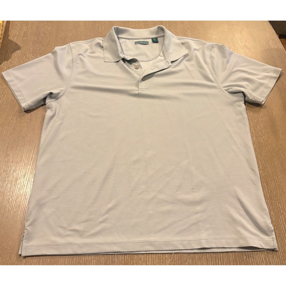 Cubavera Mens XXL Gray Polo Shirt Short Sleeve Casual Golf Stretch EUC